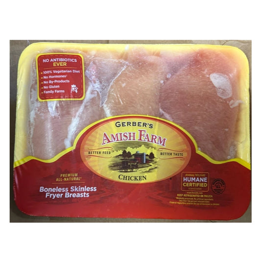 Gerber's Amish Farm Chicken Boneless Skinless Fryer Breast, 1.6 lb (approx.)