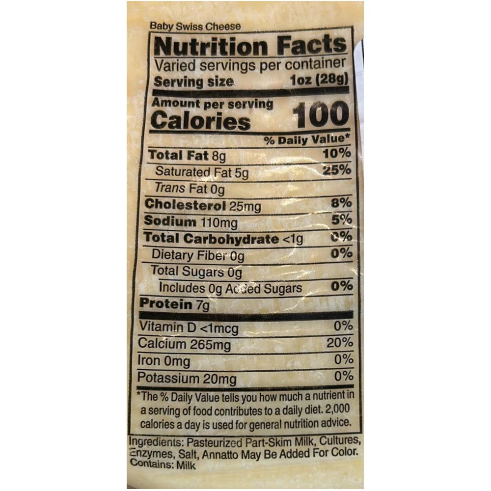 Guggisberg Baby Swiss Cheese, 1/2 (0.5) lb