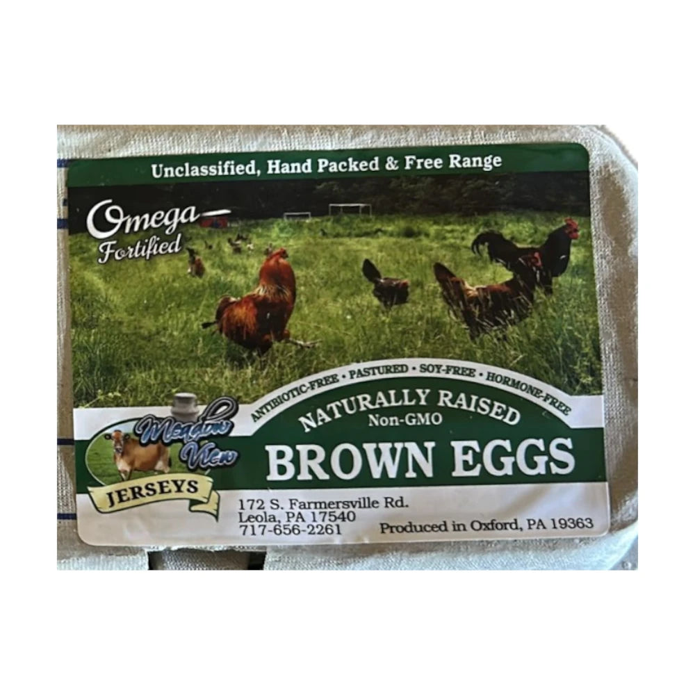 Meadow View Non-GMO High Quality Amish Eggs, 1 Dozen (12ct)