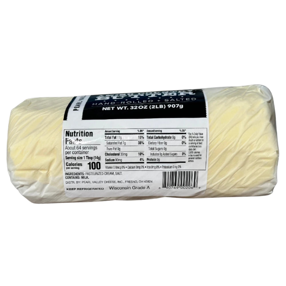 Pearl Valley Amish Country Hand-Rolled Butter - Salted, 2 lb (907g)