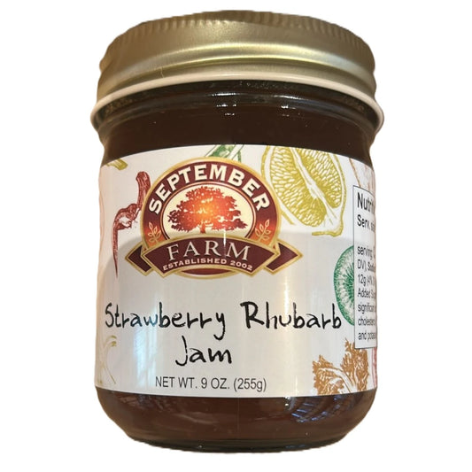 September Farm Strawberry Rhubarb Jam, 9 oz (255g)