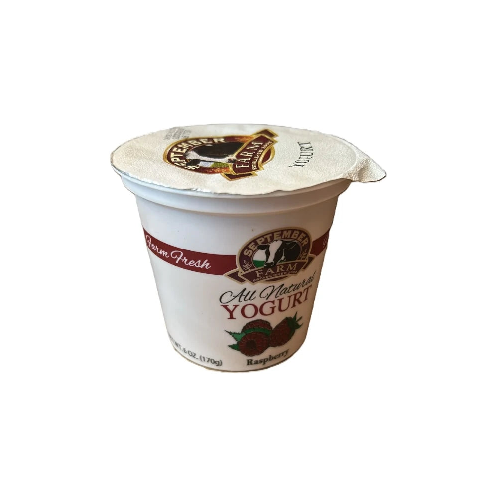 September Farm Natural Yogurt - Raspberry, 6oz (170g)