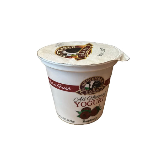 September Farm Natural Yogurt - Raspberry, 6oz (170g)