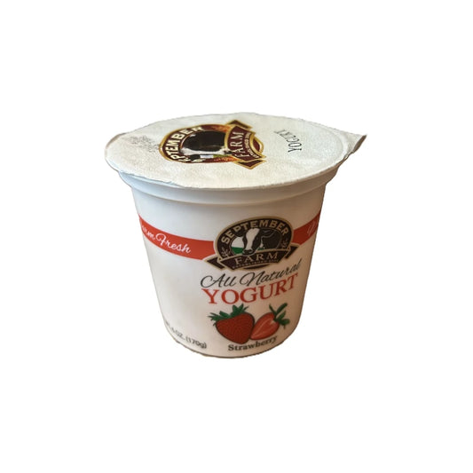September Farm Natural Yogurt - Strawberry, 6oz (170g)