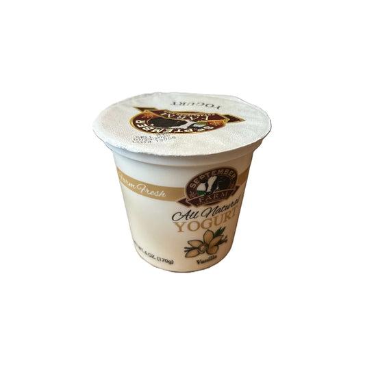 September Farm Natural Yogurt - Vanilla, 6oz (170g)