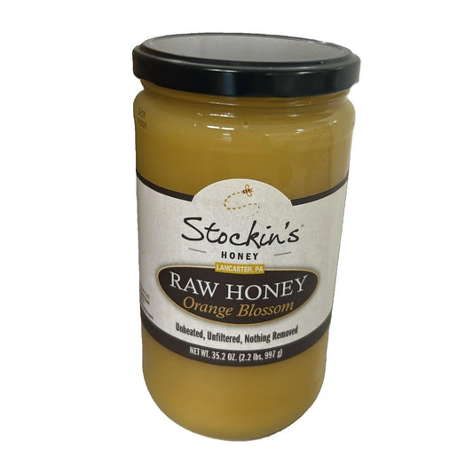 Stockin's Raw Honey  Orange Blossom Unheated and Unfiltered, 2.2 lbs (997g)