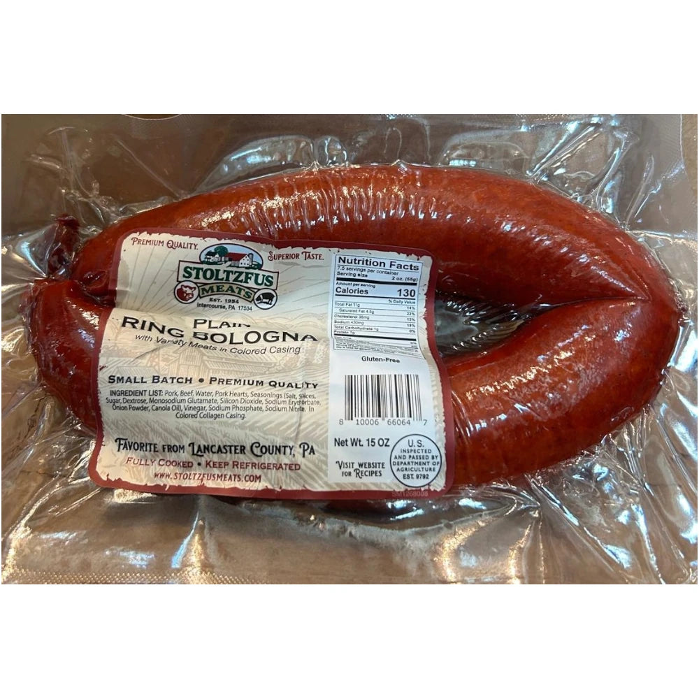 Stoltzfus Meats Plain Ring Bologna, 15 oz