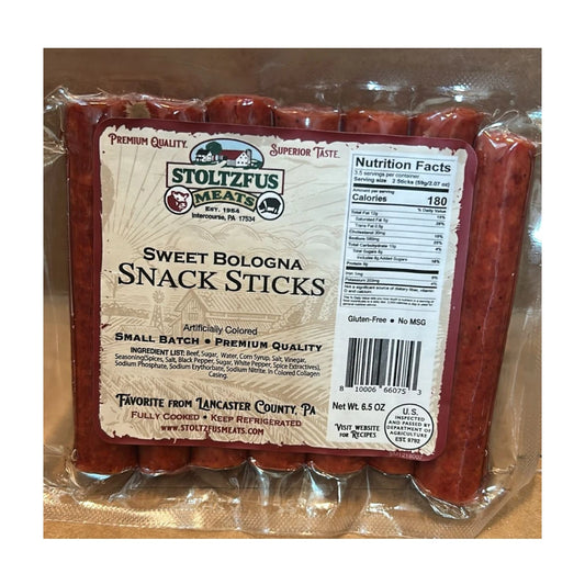 Stoltzfus Meats Sweet Bologna Snack Sticks, 6.5 oz