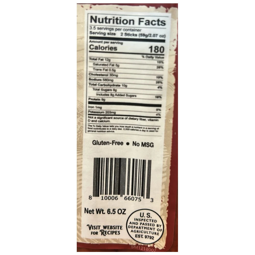 Stoltzfus Meats Sweet Bologna Snack Sticks, 6.5 oz
