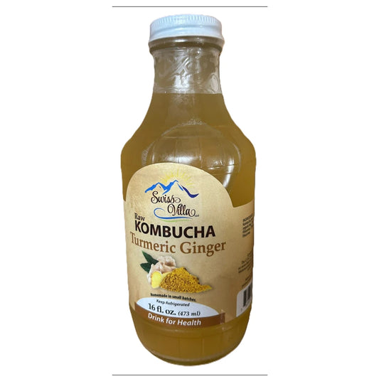 Swiss Villa Raw Kombucha Turmeric Ginger, 16 oz (473 ml)