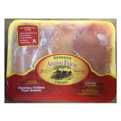 Gerber's Amish Farm Chicken Boneless Skinless Fryer Breast, 1.6 lb (approx.)
