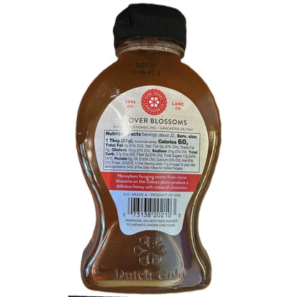 Raw USA Clover Honey Dutch Gold, 16oz (454g)