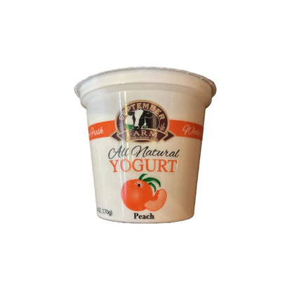 September Farm Natural Yogurt - Peach, 6oz (170g)