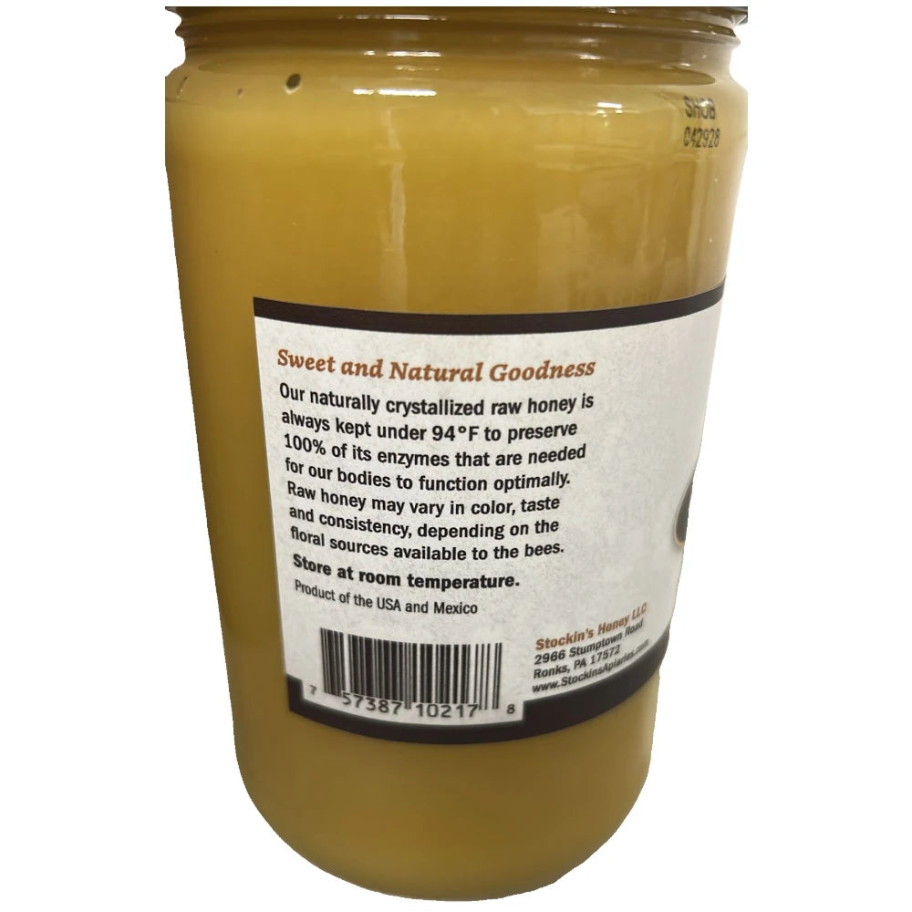 Stockin's Raw Honey  Orange Blossom Unheated and Unfiltered, 2.2 lbs (997g)